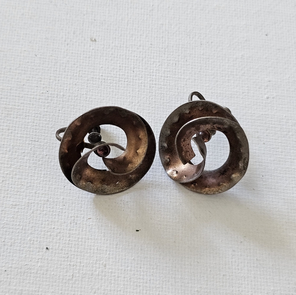 Vintage Spiral Screw Back Earrings